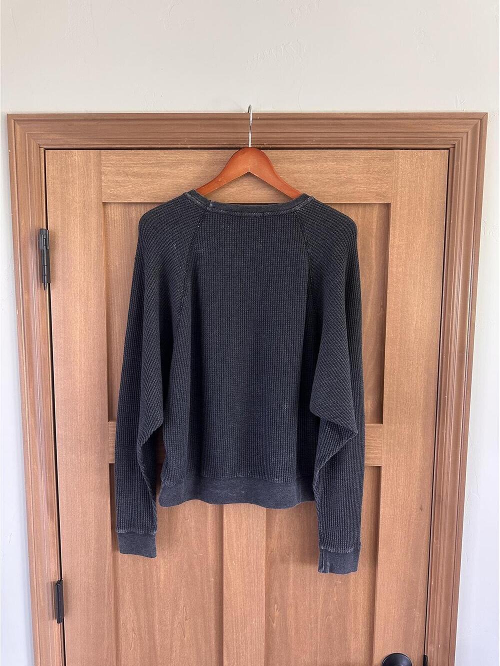 Beyond Yoga With The Band Pullover Waffle Crewneck Sweatshirt Washed Black Large - Picture 6 of 12